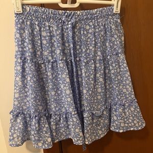 Blue and White Floral Skirt